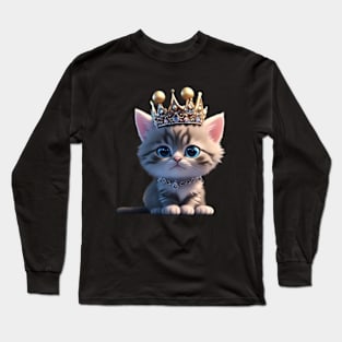 Cute little kitten princess Long Sleeve T-Shirt